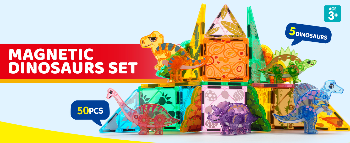 SnapStax™ Dinosaur Magnetic Tiles