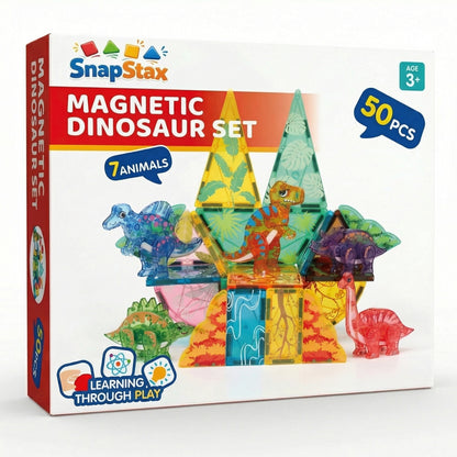 SnapStax™ Dinosaur Magnetic Tiles